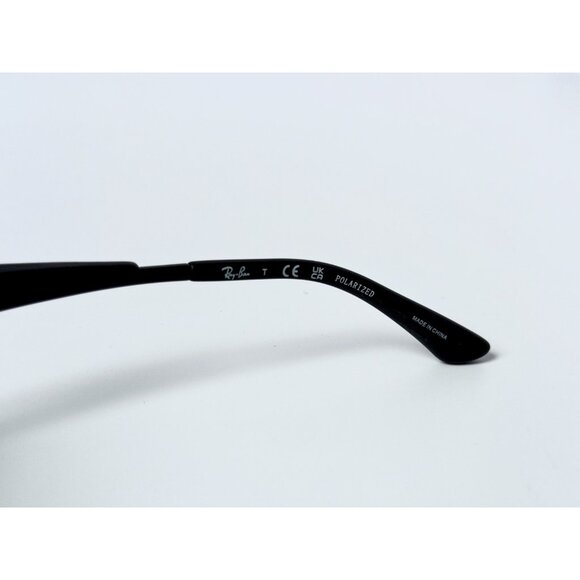 Ray-Ban RB3519 Aviator Black Frame Sunglasses 59mm Green Polarized G-15 Lenses - Picture 4 of 8